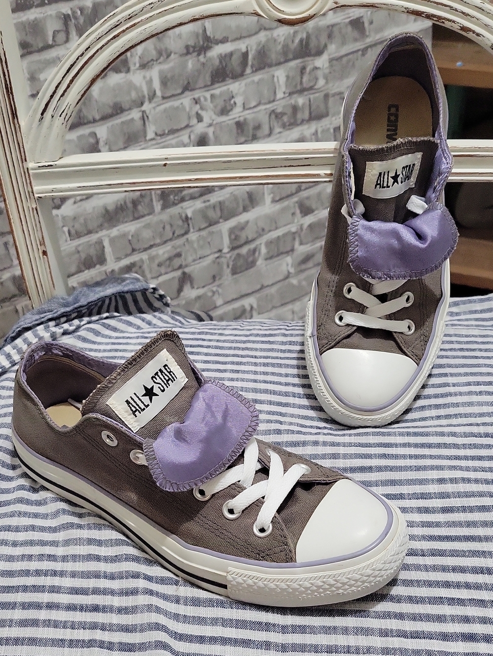 Converse Chuck Taylor All Star Double Tongue low-top sneakers Dark Gray Womens 9